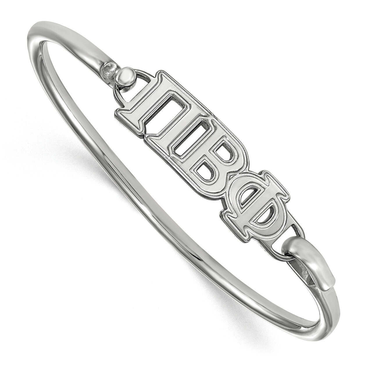 Pi Beta Phi Small Hook and Clasp Bangle Sterling Silver SS009PBP-6