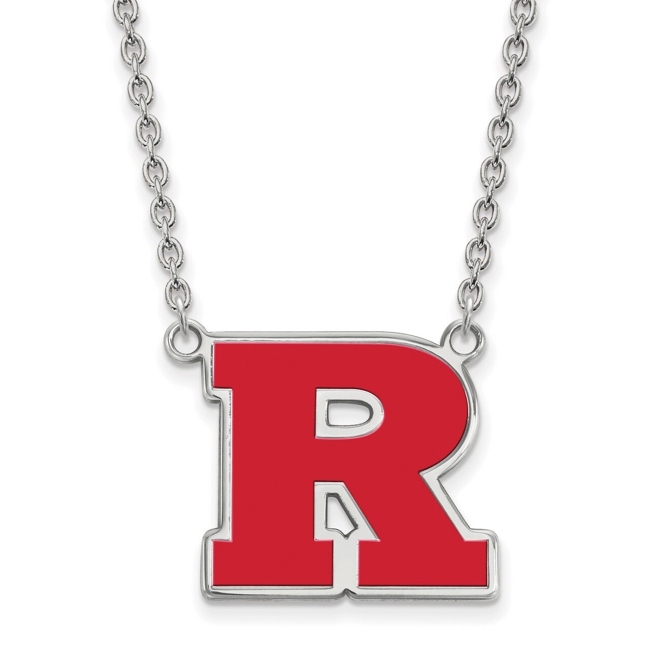 Rutgers Large Enamel Pendant with Necklace Sterling Silver SS010RUT-18, MPN: SS010RUT-18, 886774697…