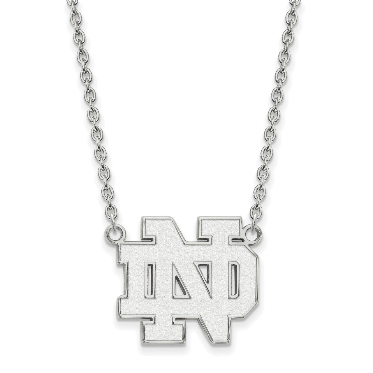 University of Notre Dame Large Pendant Necklace Sterling Silver SS016UND-18
