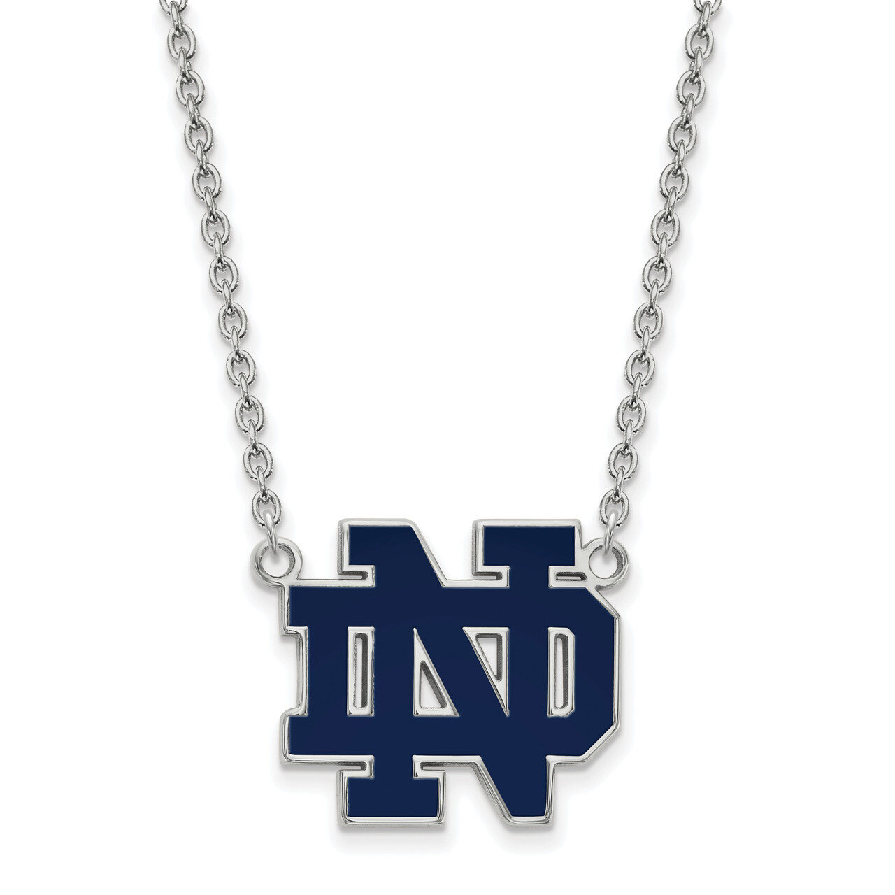 University of Notre Dame Large Pendant Necklace Sterling Silver SS017UND-18