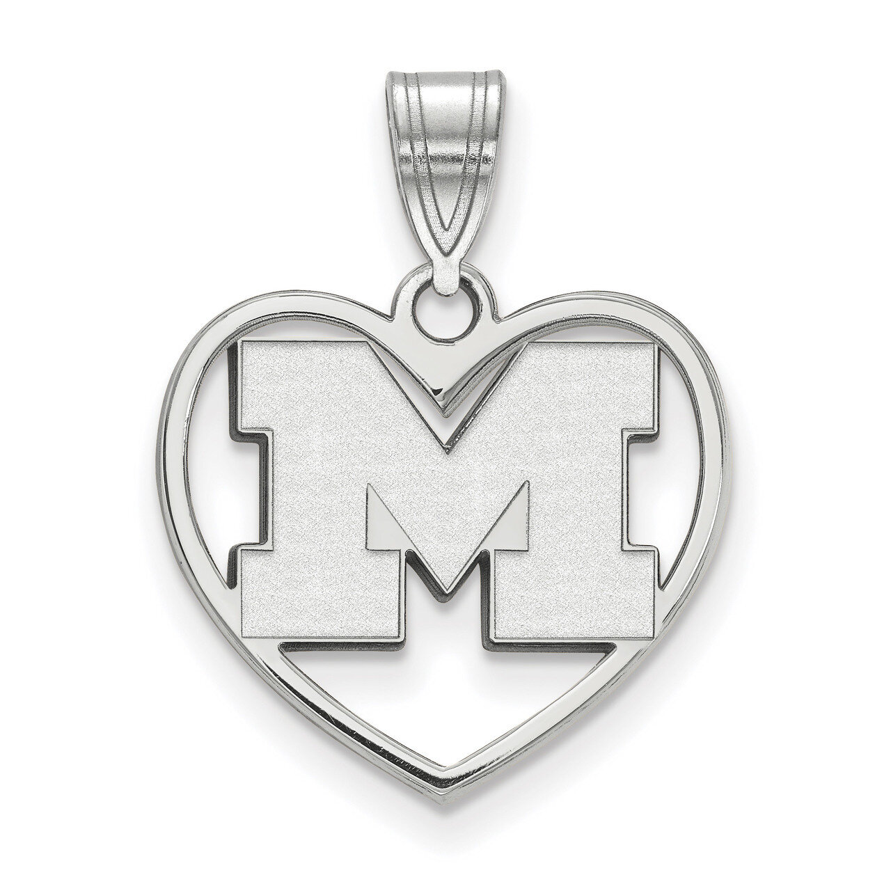 Michigan University of Pendant in Heart Sterling Silver SS018UM, MPN: SS018UM, 886774764641