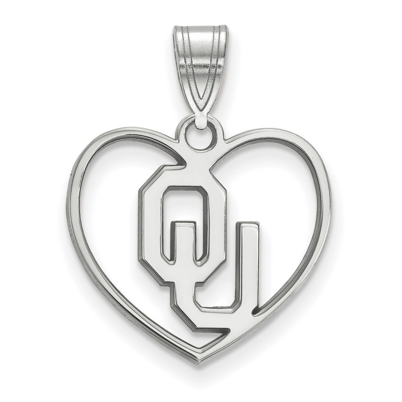 University of Oklahoma Pendant in Heart Sterling Silver SS018UOK