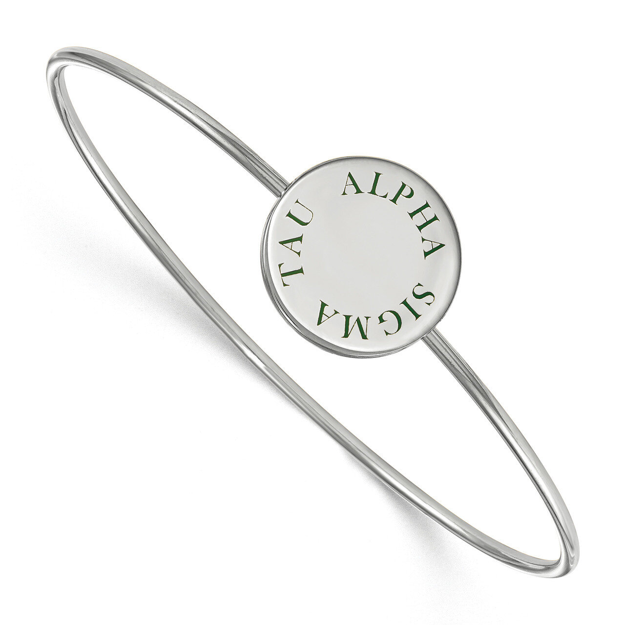 Alpha Sigma Tau Enameled Slip-on Bangle Sterling Silver SS021ALS-6, MPN: SS021ALS-6, 191101099991