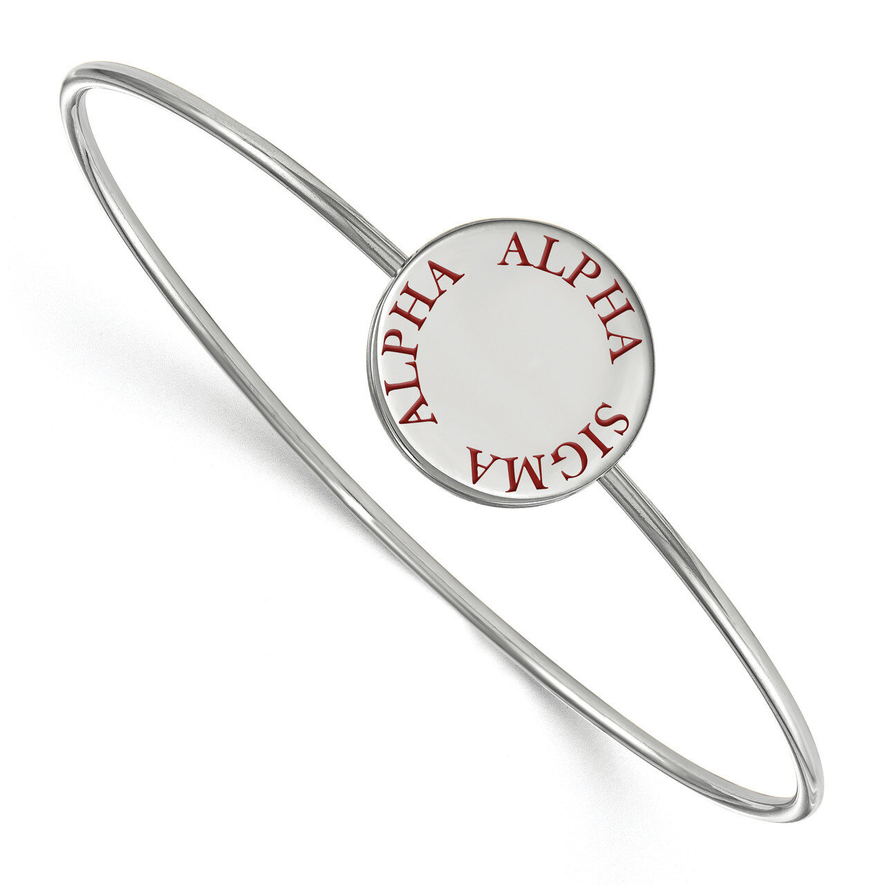 Alpha Sigma Alpha Enameled Slip-on Bangle Sterling Silver SS021ASI-6, MPN: SS021ASI-6, 191101099458