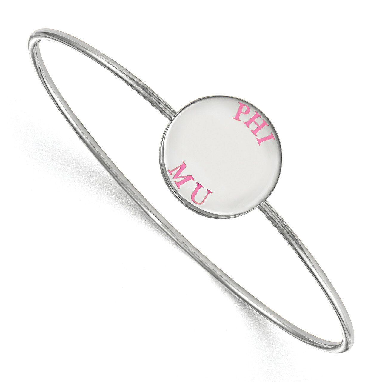 Phi Mu Enameled Slip-on Bangle Sterling Silver SS021PHM-8, MPN: SS021PHM-8, 191101102318