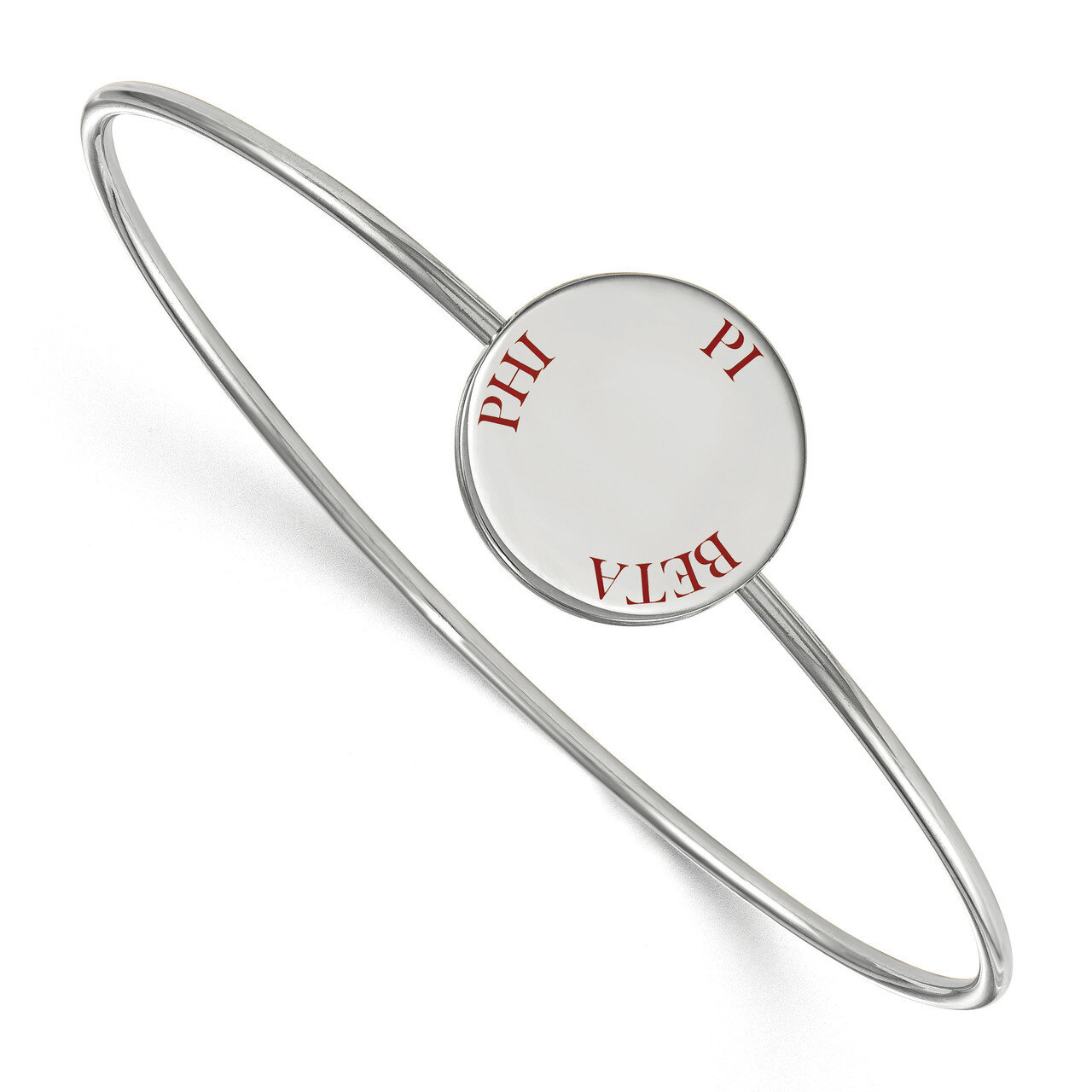 Pi Beta Phi Enameled Slip-on Bangle Sterling Silver SS022PBP-6, MPN: SS022PBP-6, 191101102752