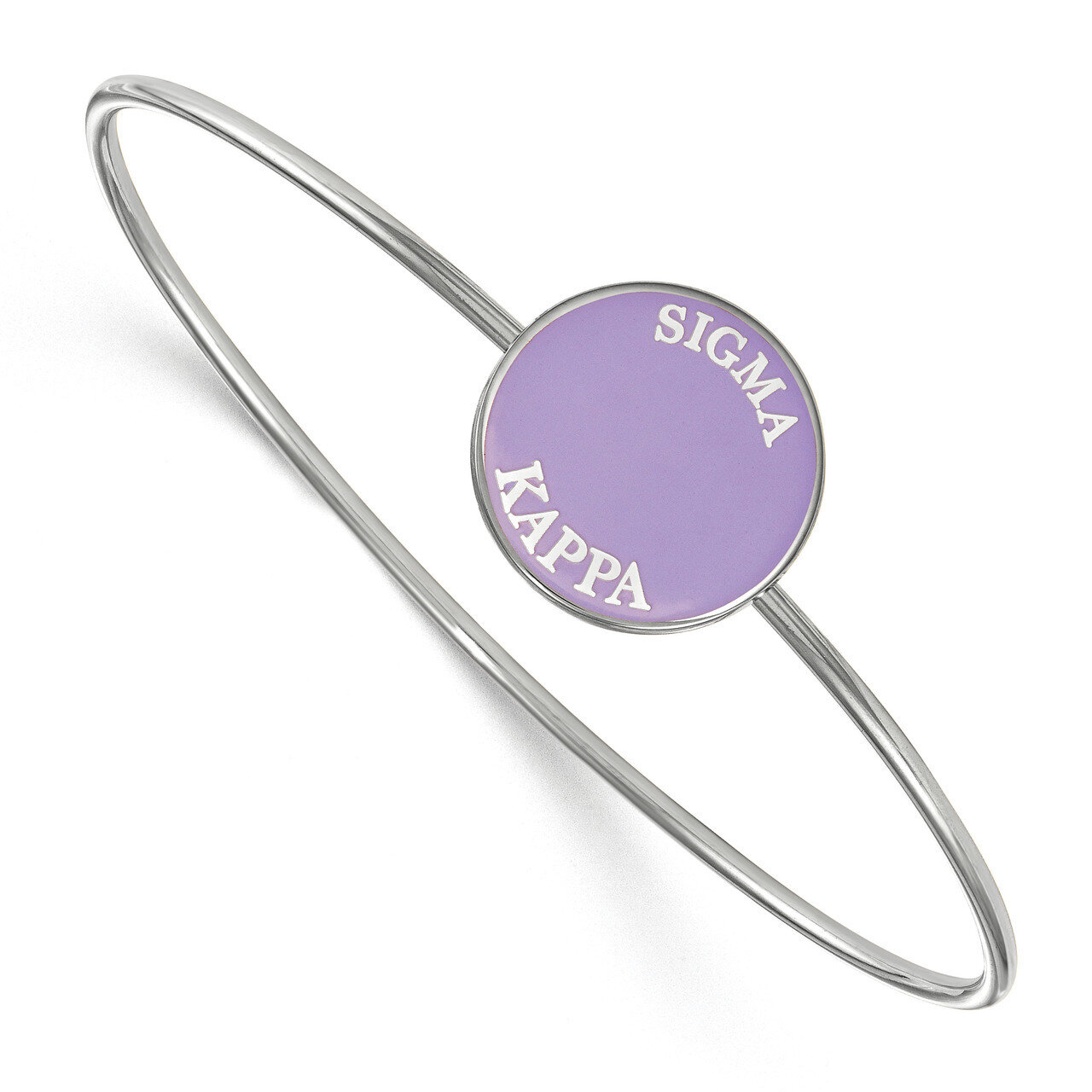 Sigma Kappa Enameled Slip-on Bangle Sterling Silver SS022SKP-6