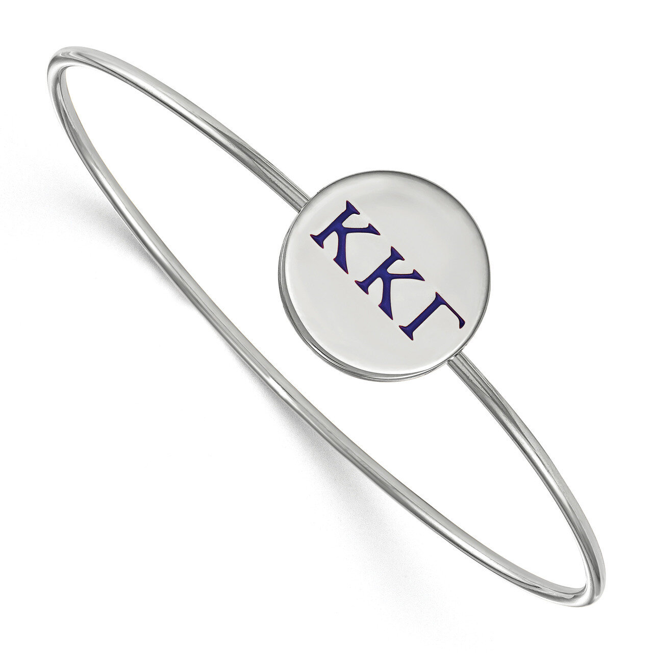 Kappa Kappa Gamma Enameled Slip-on Bangle Sterling Silver SS023KKG-6, MPN: SS023KKG-6, 191101102134