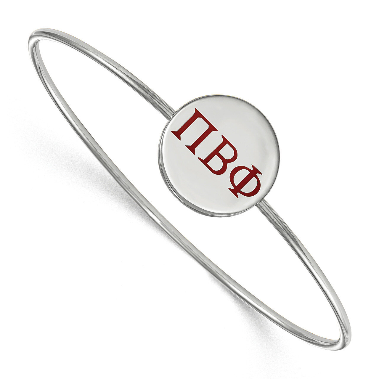 Pi Beta Phi Enameled Slip-on Bangle Sterling Silver SS023PBP-8, MPN: SS023PBP-8, 191101102783