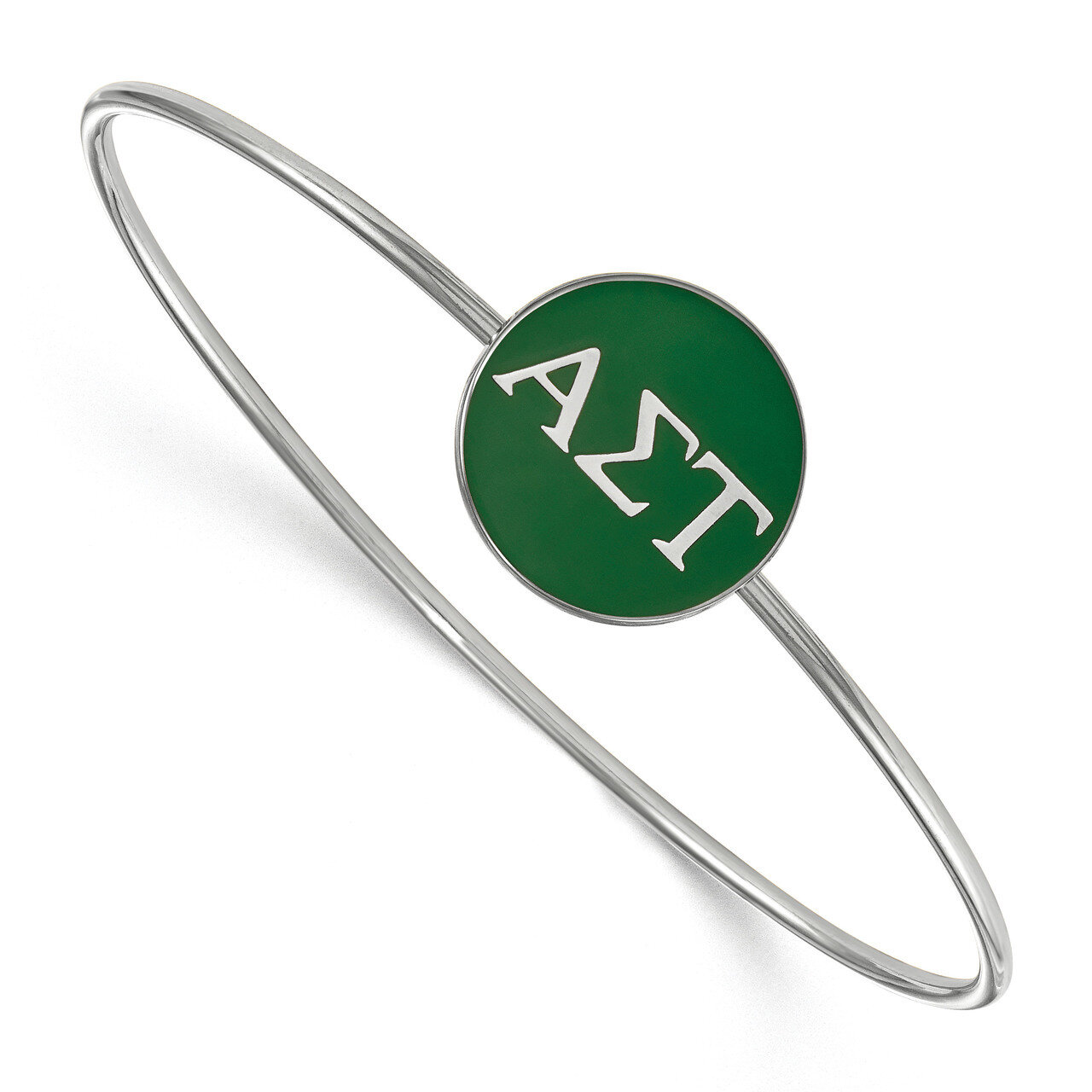 Alpha Sigma Tau Enameled Slip-on Bangle Sterling Silver SS024ALS-6, MPN: SS024ALS-6, 191101100055