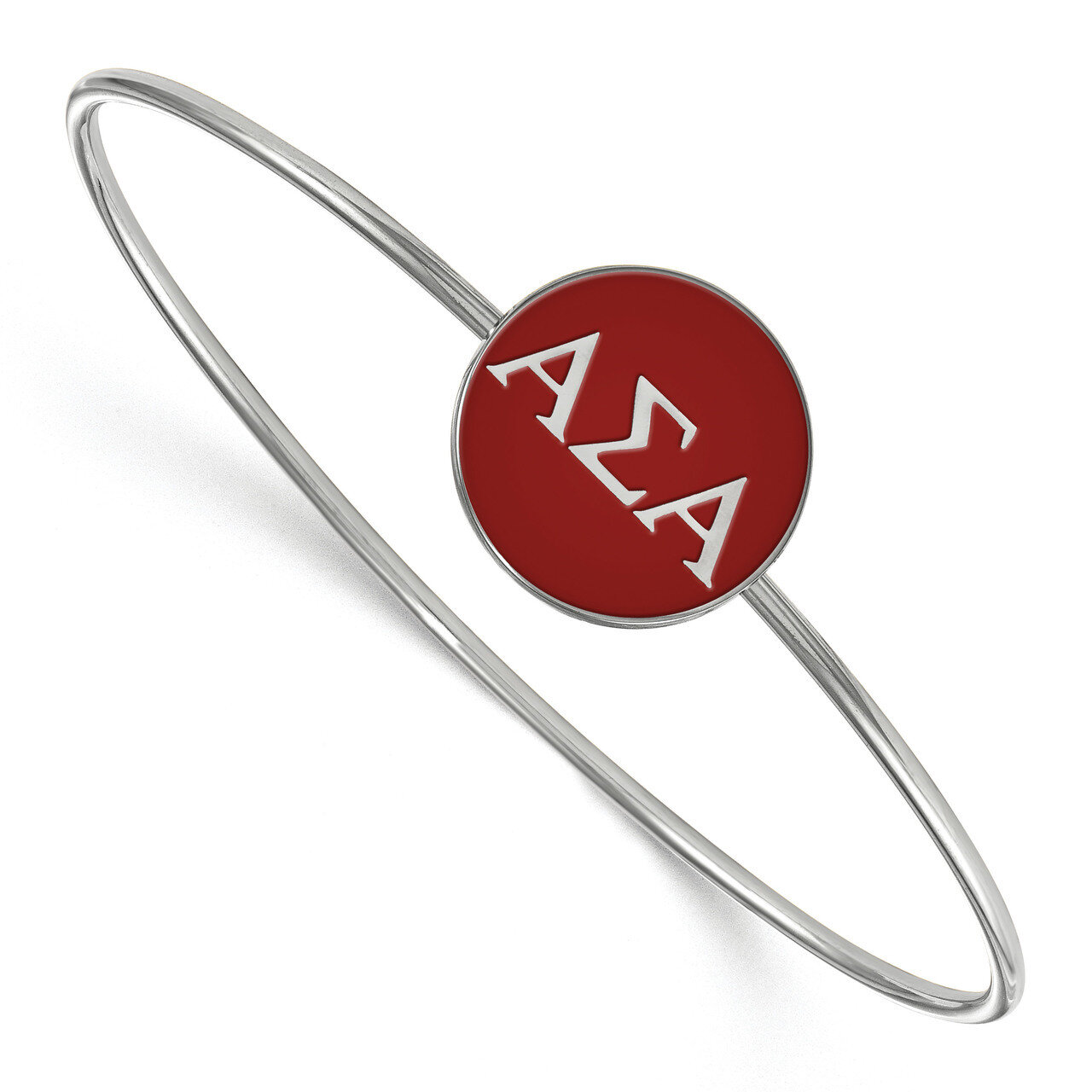 Alpha Sigma Alpha Enameled Slip-on Bangle Sterling Silver SS024ASI-8, MPN: SS024ASI-8, 191101099526