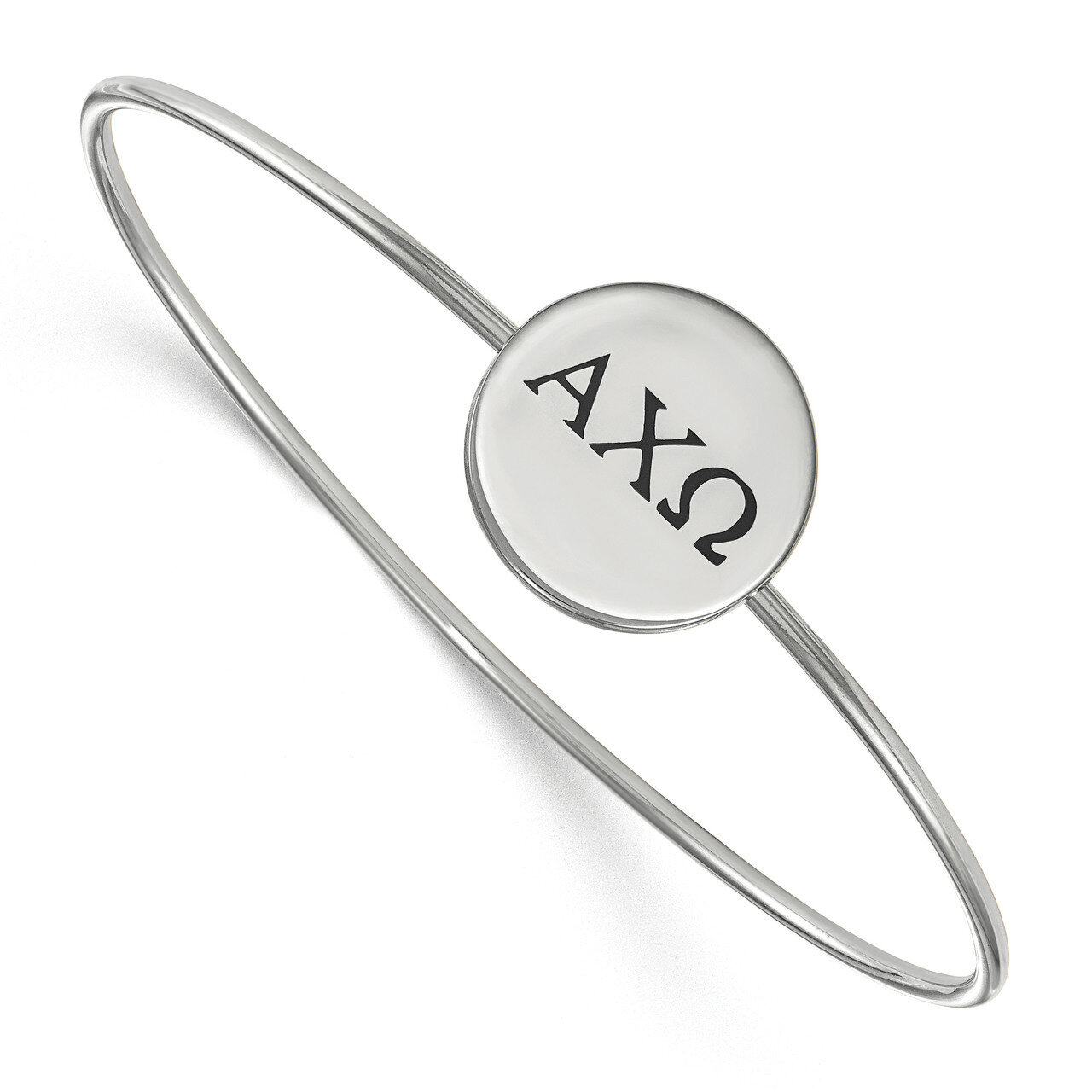 Alpha Chi Omega Enameled Slip-on Bangle Sterling Silver SS025ACO-8, MPN: SS025ACO-8, 191101097669