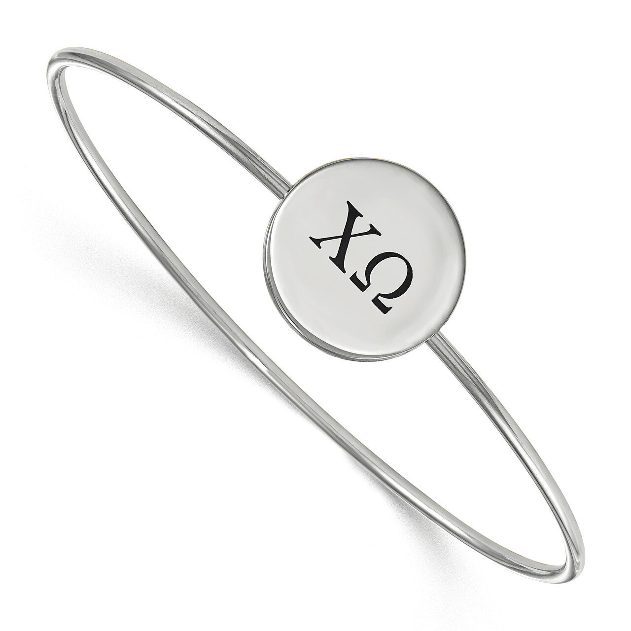 Chi Omega Enameled Slip-on Bangle Sterling Silver SS025CHO-8, MPN: SS025CHO-8, 191101100505