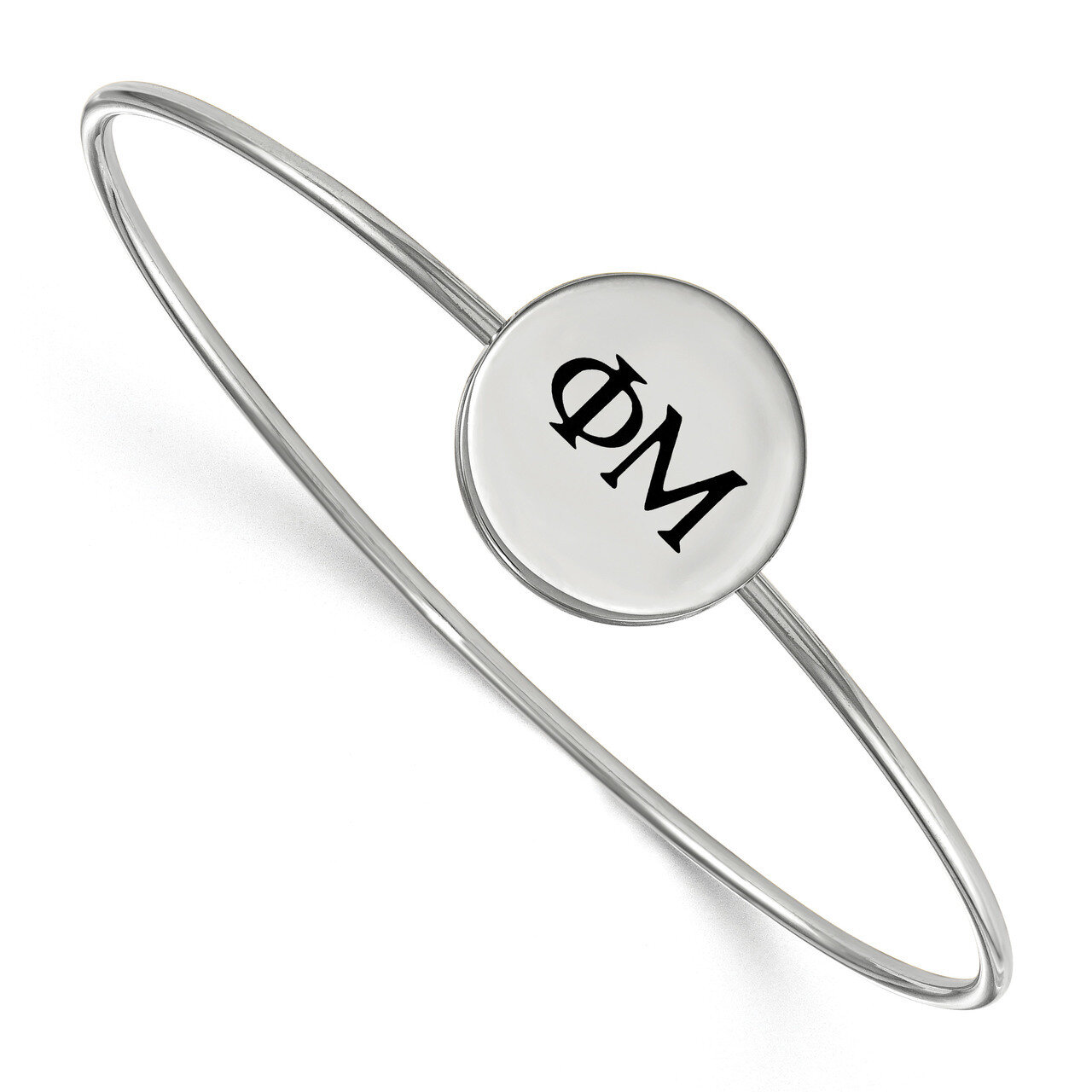 Phi Mu Enameled Slip-on Bangle Sterling Silver SS025PHM-6, MPN: SS025PHM-6, 191101102387