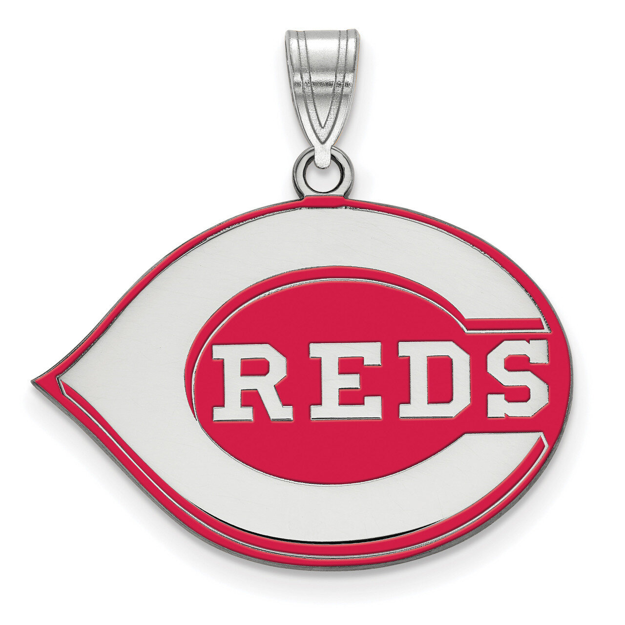 Cincinnati Reds Large Enamel Pendant Sterling Silver SS027RDS, MPN: SS027RDS, 886774959269