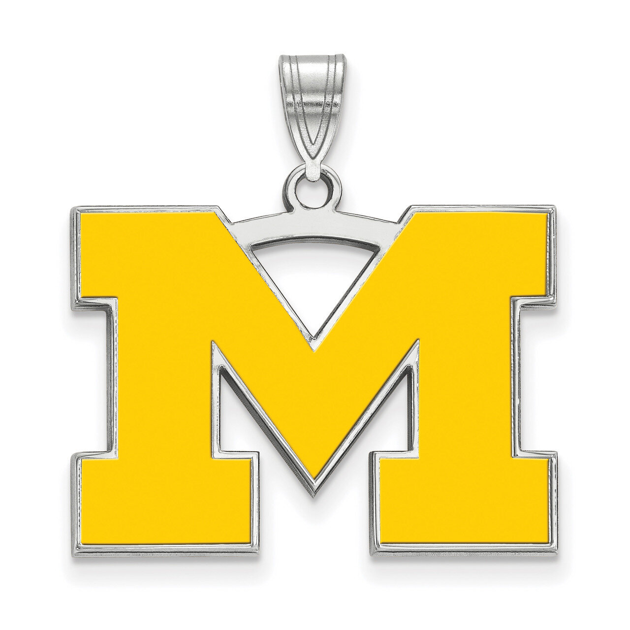 Michigan University of Large Enamel Pendant Sterling Silver SS029UM, MPN: SS029UM, 886774763897