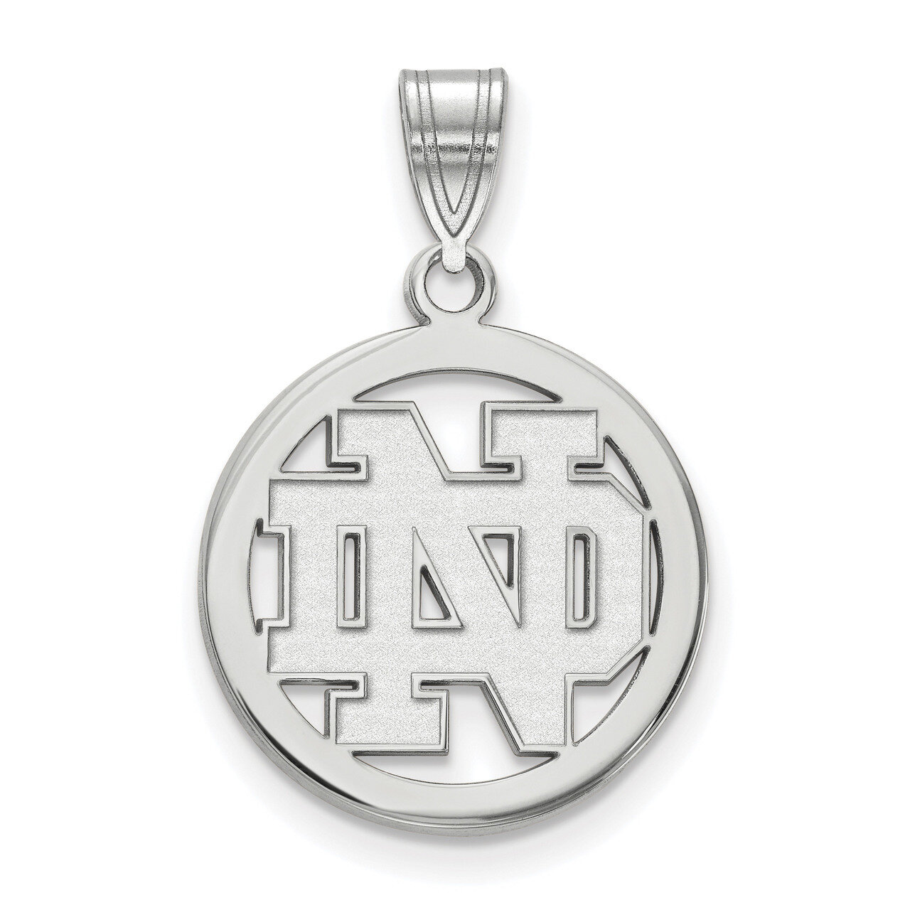 University of Notre Dame Sm Pendant in Circle Sterling Silver SS031UND