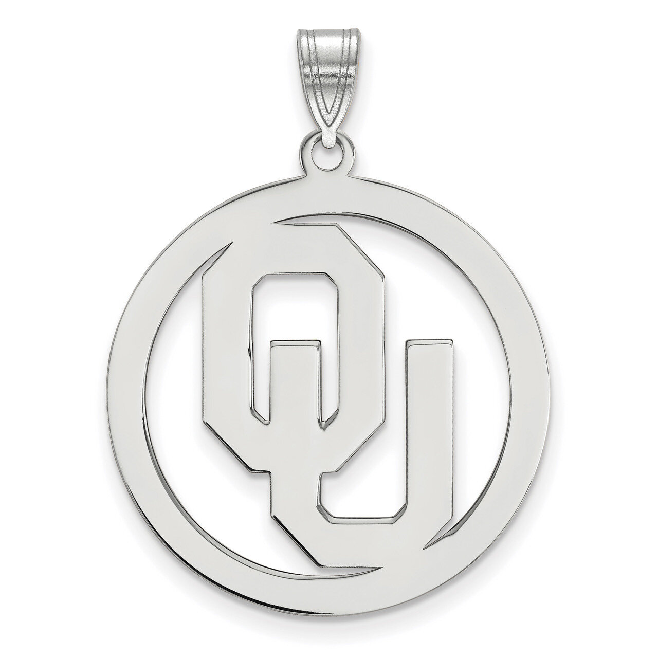 University of Oklahoma L Pendant in Circle Sterling Silver SS033UOK, MPN: SS033UOK, 886774959511