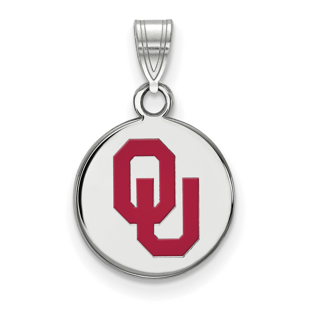 University of Oklahoma Small Enamel Disc Pendant Sterling Silver SS035UOK, MPN: SS035UOK, 886774764…