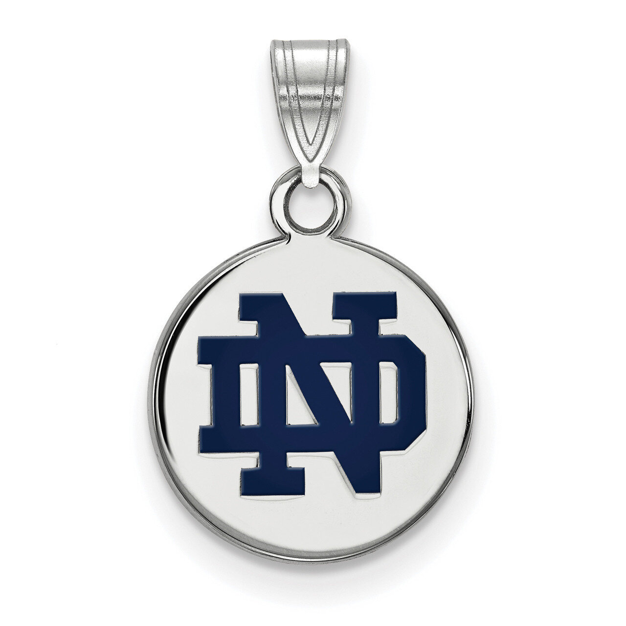 University of Notre Dame Small Enamel Disc Pendant Sterling Silver SS036UND