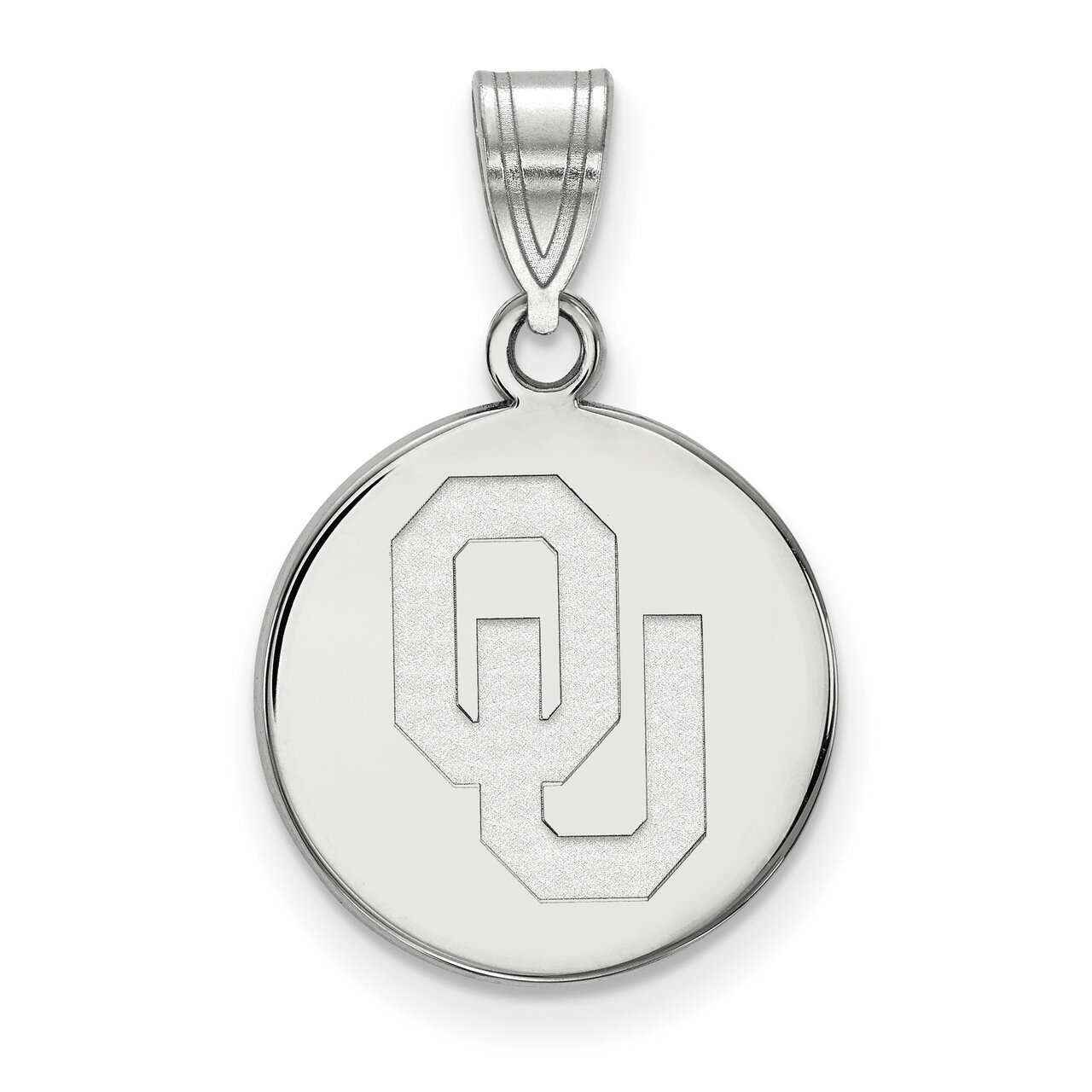 University of Oklahoma Medium Disc Pendant Sterling Silver SS036UOK
