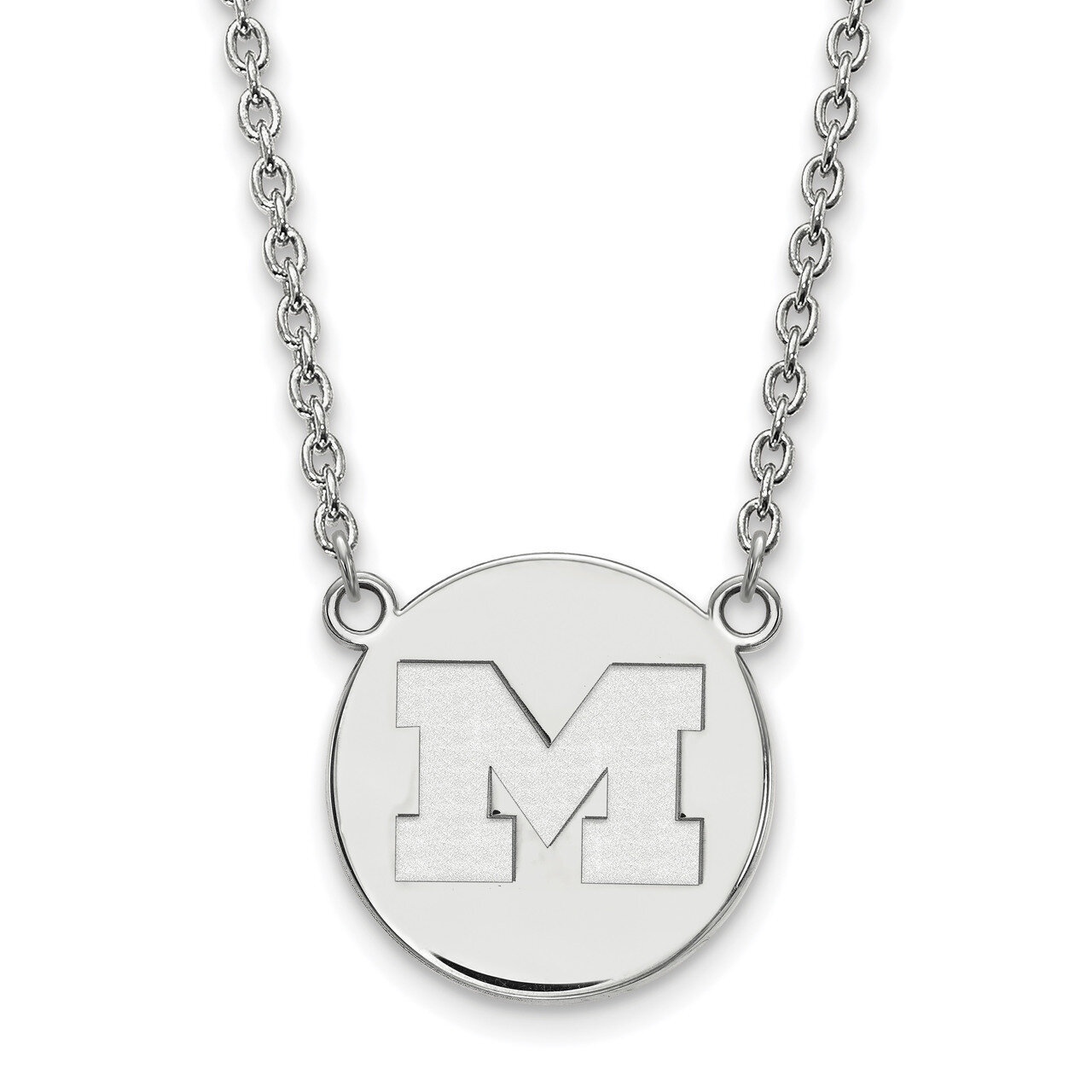 Michigan University of Large Disc with Necklace Sterling Silver SS040UM-18, MPN: SS040UM-18, 886774…
