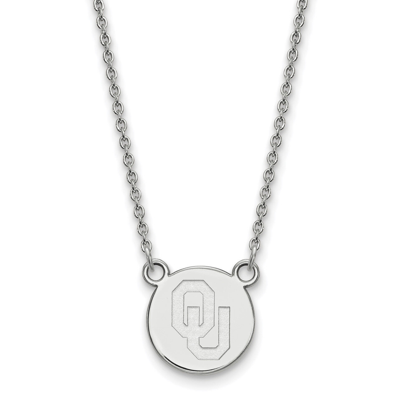 Oklahoma Small Disc with Necklace Sterling Silver SS042UOK-18, MPN: SS042UOK-18, 886774959764