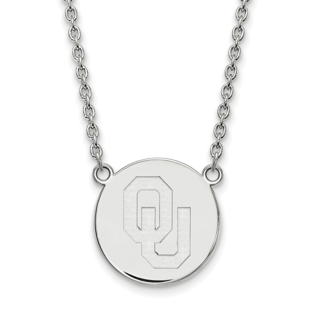 Oklahoma Large Disc with Necklace Sterling Silver SS044UOK-18