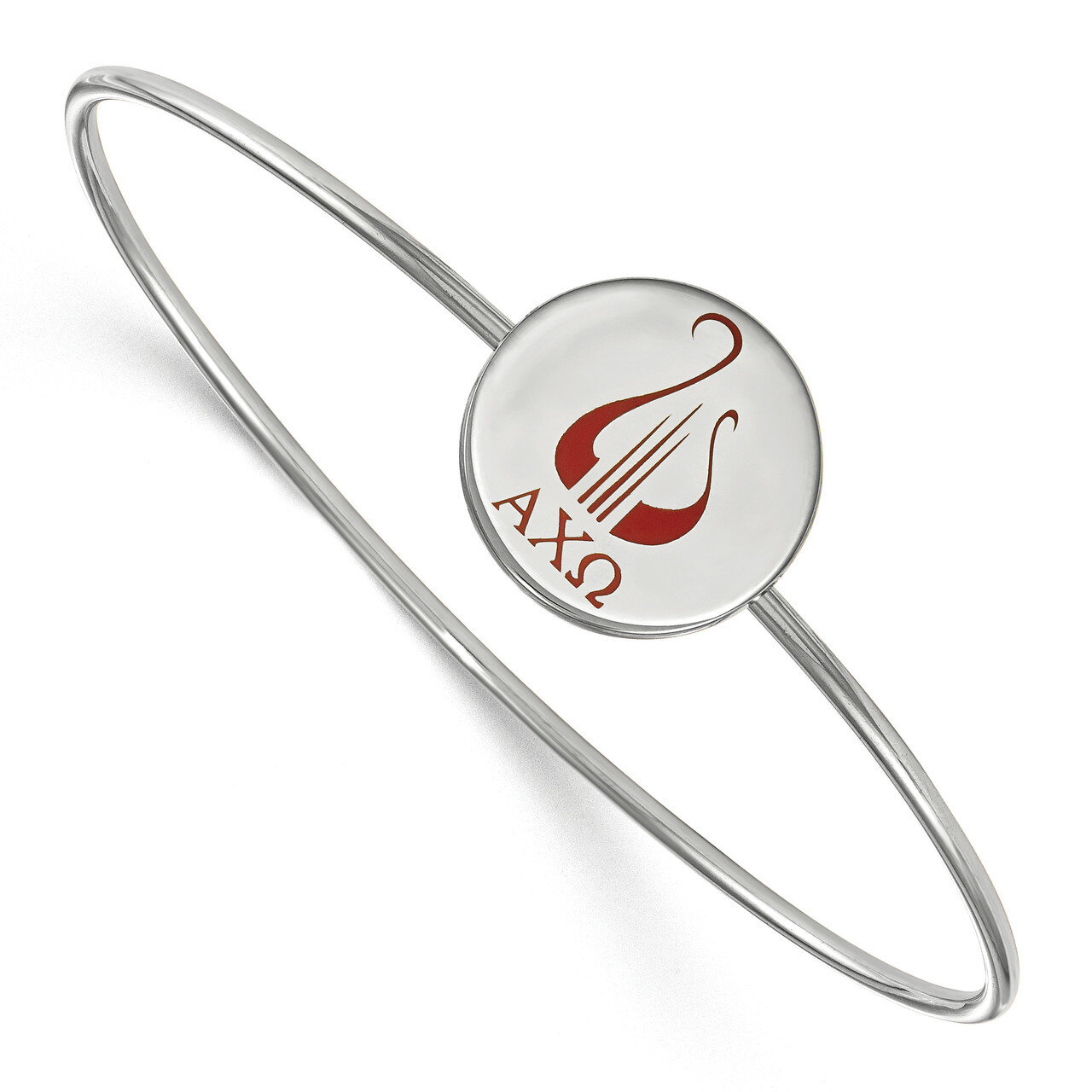 Alpha Chi Omega Enameled Slip-on Bangle Sterling Silver SS048ACO-8, MPN: SS048ACO-8, 191101097683