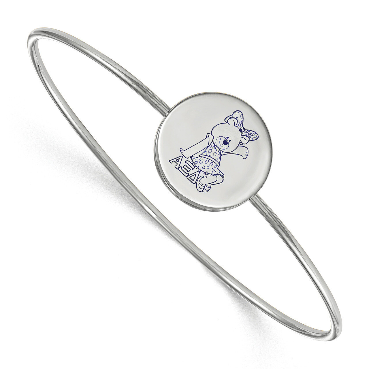 Alpha Xi Delta Enameled Slip-on Bangle Sterling Silver SS048AXD-8, MPN: SS048AXD-8, 191101100321