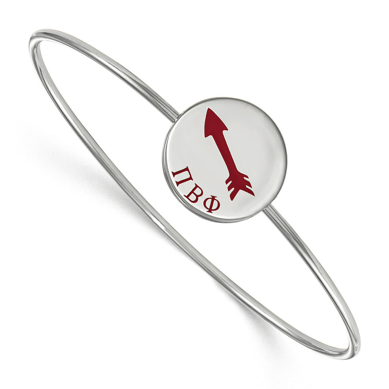 Pi Beta Phi Enameled Slip-on Bangle Sterling Silver SS048PBP-6, MPN: SS048PBP-6, 191101102837