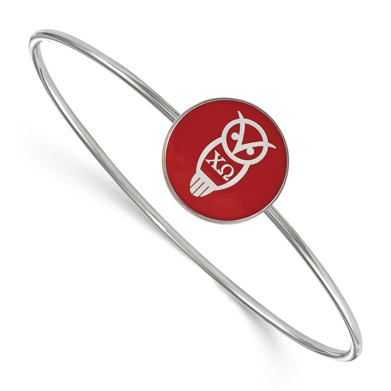 Chi Omega Enameled Slip-on Bangle Sterling Silver SS049CHO-6, MPN: SS049CHO-6, 191101100536