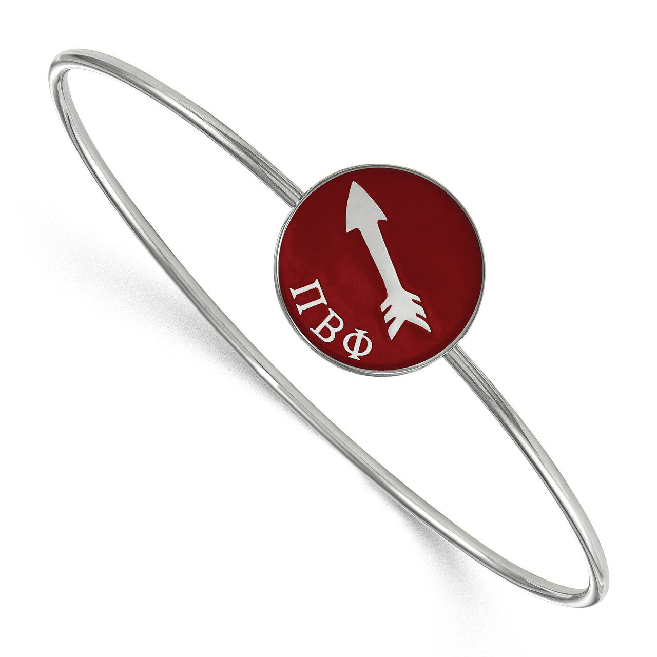 Pi Beta Phi Enameled Slip-on Bangle Sterling Silver SS049PBP-8, MPN: SS049PBP-8, 191101102868