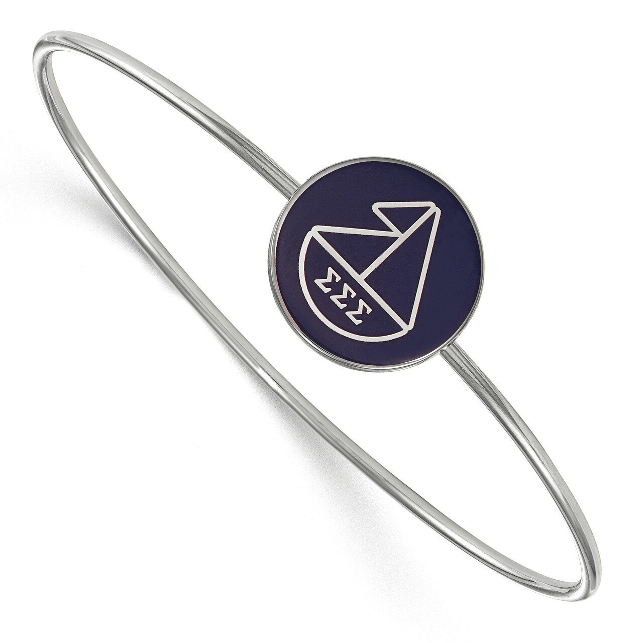 Sigma Sigma Sigma Enameled Slip-on Bangle Sterling Silver SS049SSS-8, MPN: SS049SSS-8, 191101103438