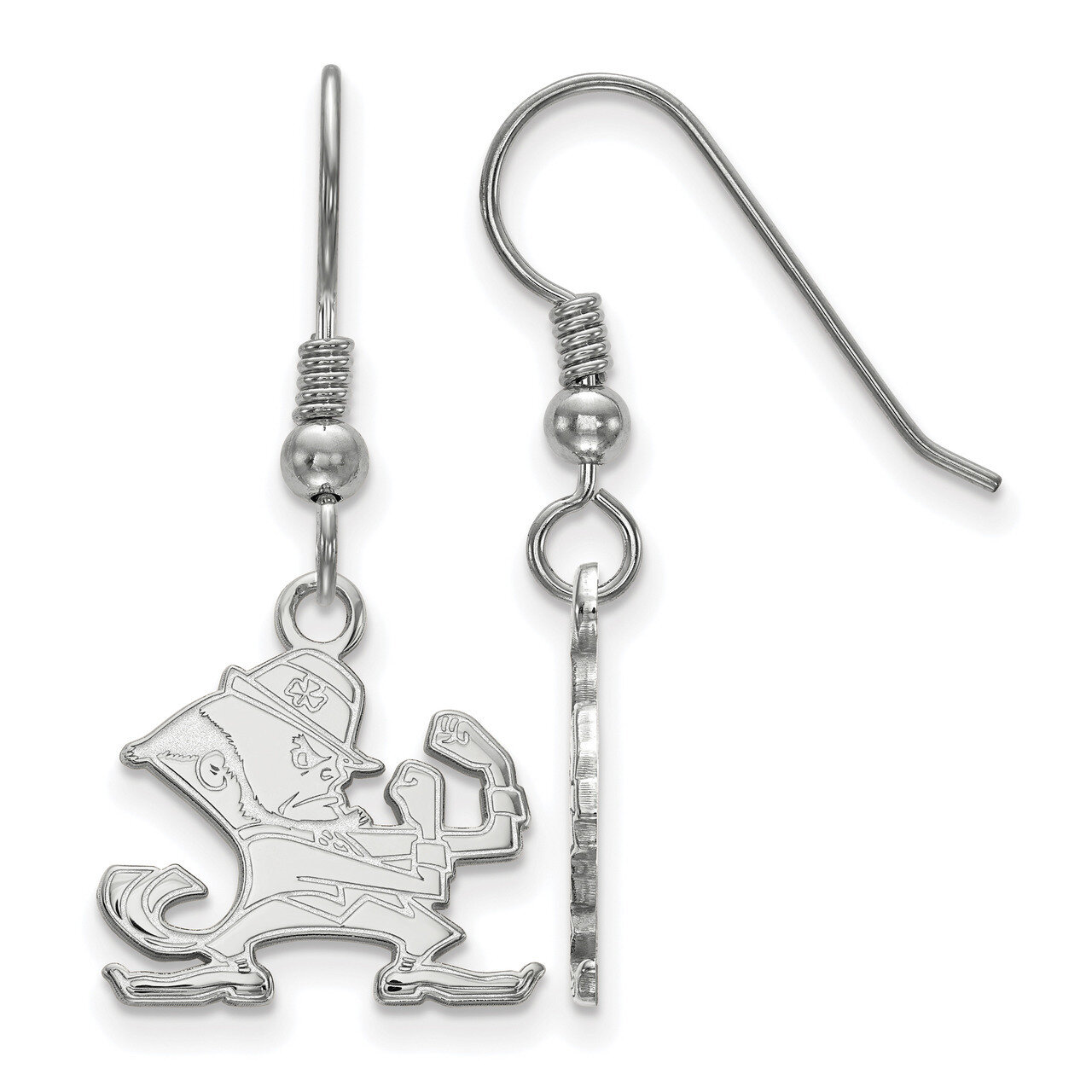 University of Notre Dame Small Dangle Wire Earrings Sterling Silver SS049UND