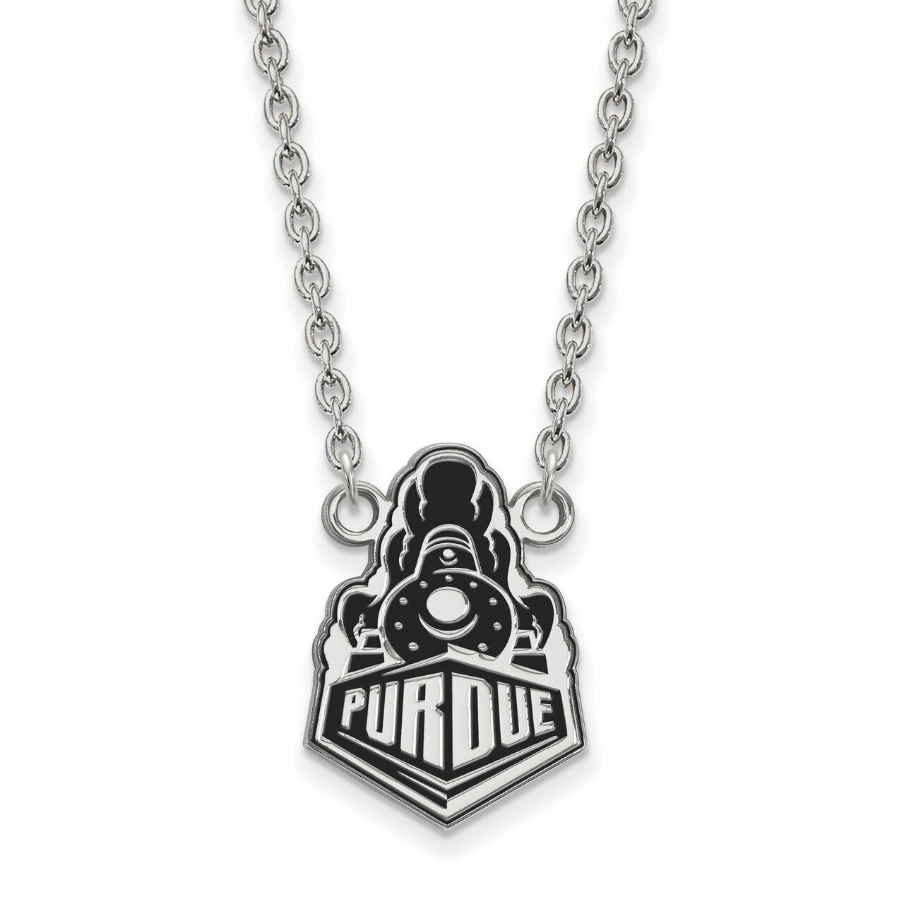 Purdue Large Enamel Pendant with Necklace Sterling Silver SS051PU-18, MPN: SS051PU-18, 886774696683