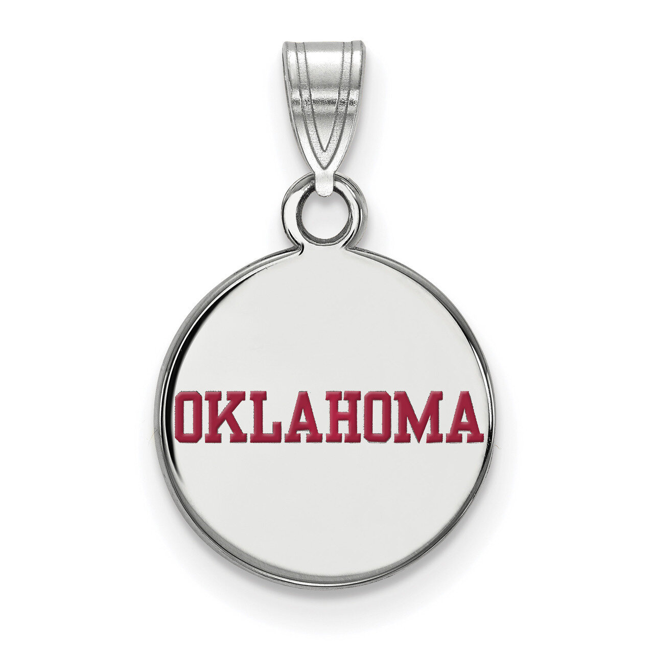 University of Oklahoma Small Enamel Disc Pendant Sterling Silver SS052UOK, MPN: SS052UOK, 886774764…