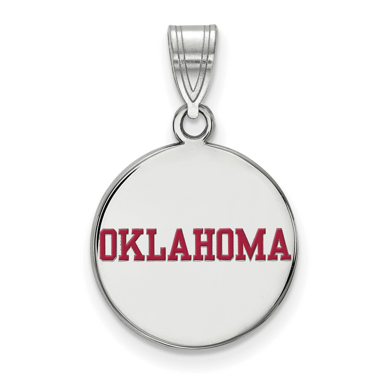 University of Oklahoma Medium Enamel Disc Pendant Sterling Silver SS054UOK, MPN: SS054UOK, 88677476…