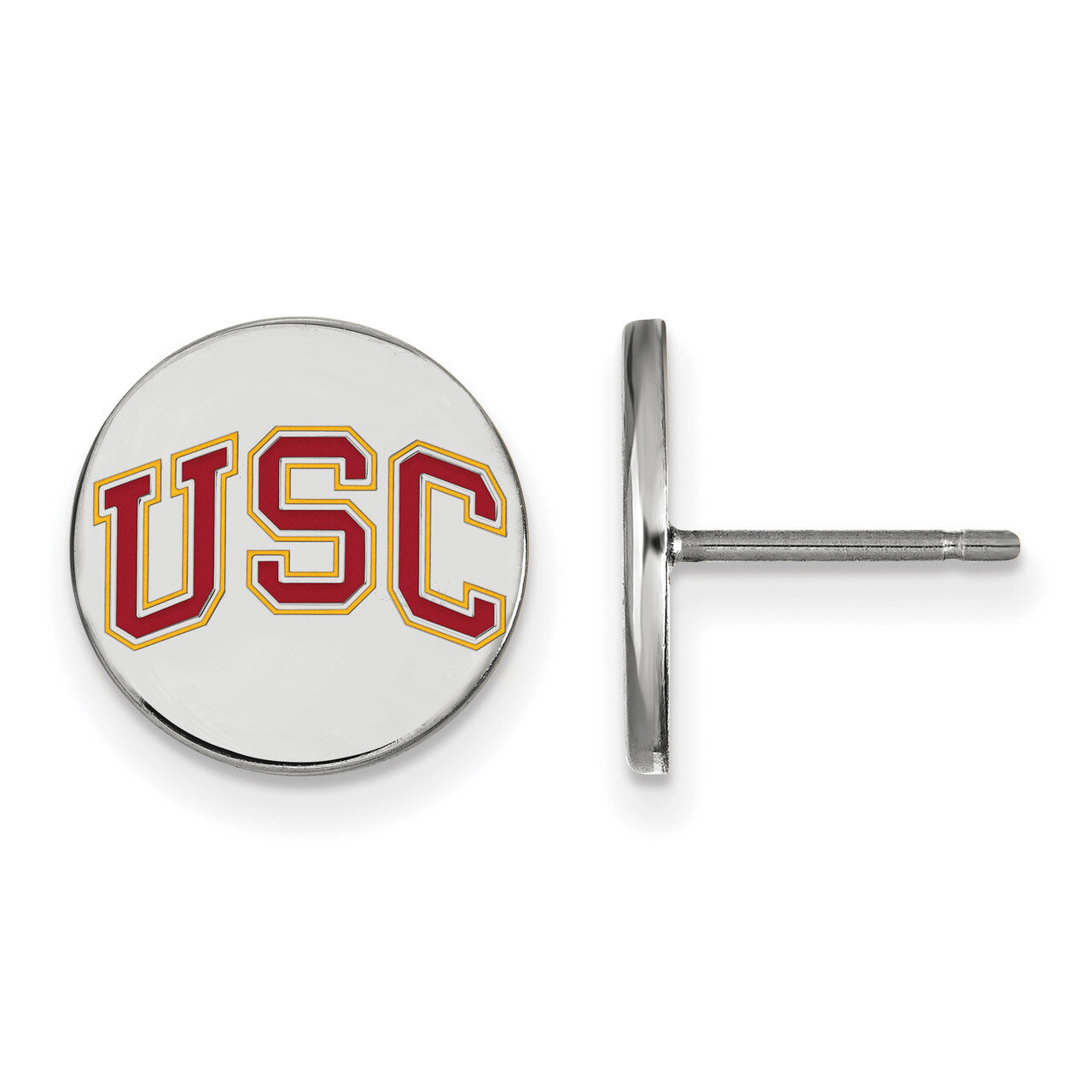 University of Southern California x-Small Enamel Disc Earrings Sterling Silver SS055USC, MPN: SS055…