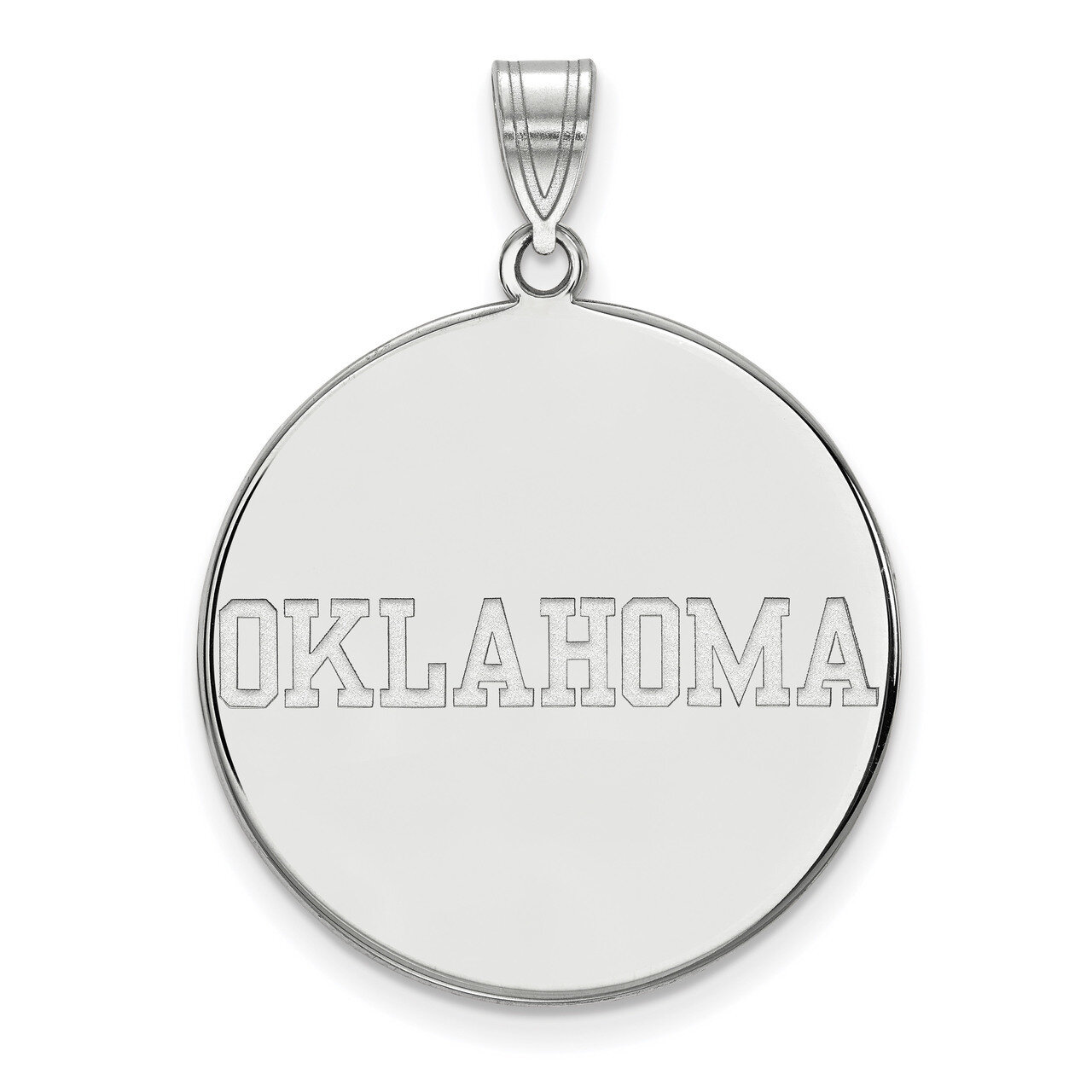 University of Oklahoma x-Large Disc Pendant Sterling Silver SS057UOK
