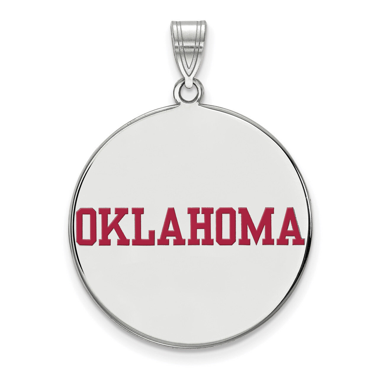 University of Oklahoma x-Large Enamel Disc Pendant Sterling Silver SS058UOK, MPN: SS058UOK, 8867747…