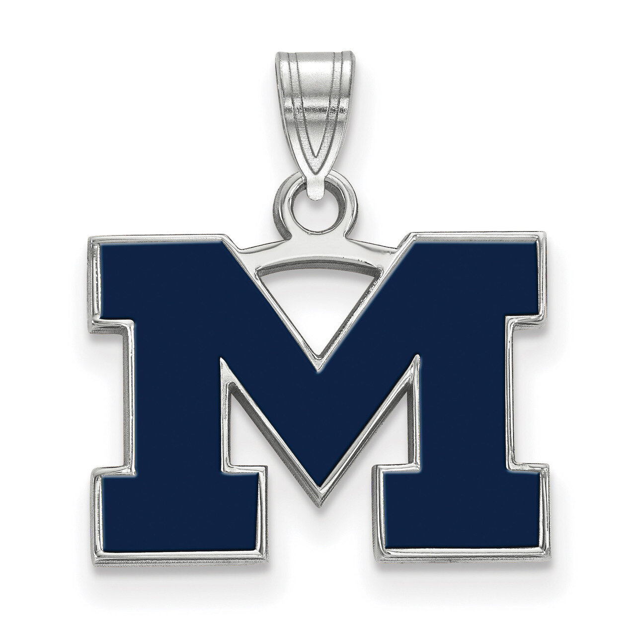 Michigan University of Small Blue Enamel Pendant Sterling Silver SS061UM, MPN: SS061UM, 886774763729