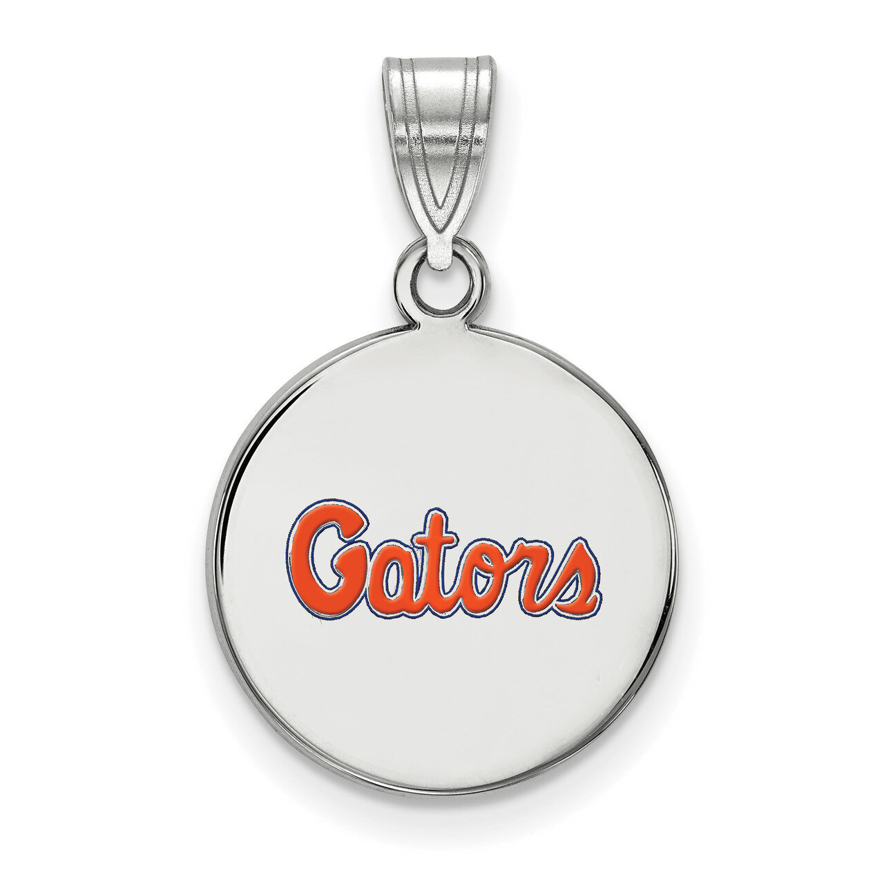 University of Florida Medium Enamel Disc Pendant Sterling Silver SS092UFL