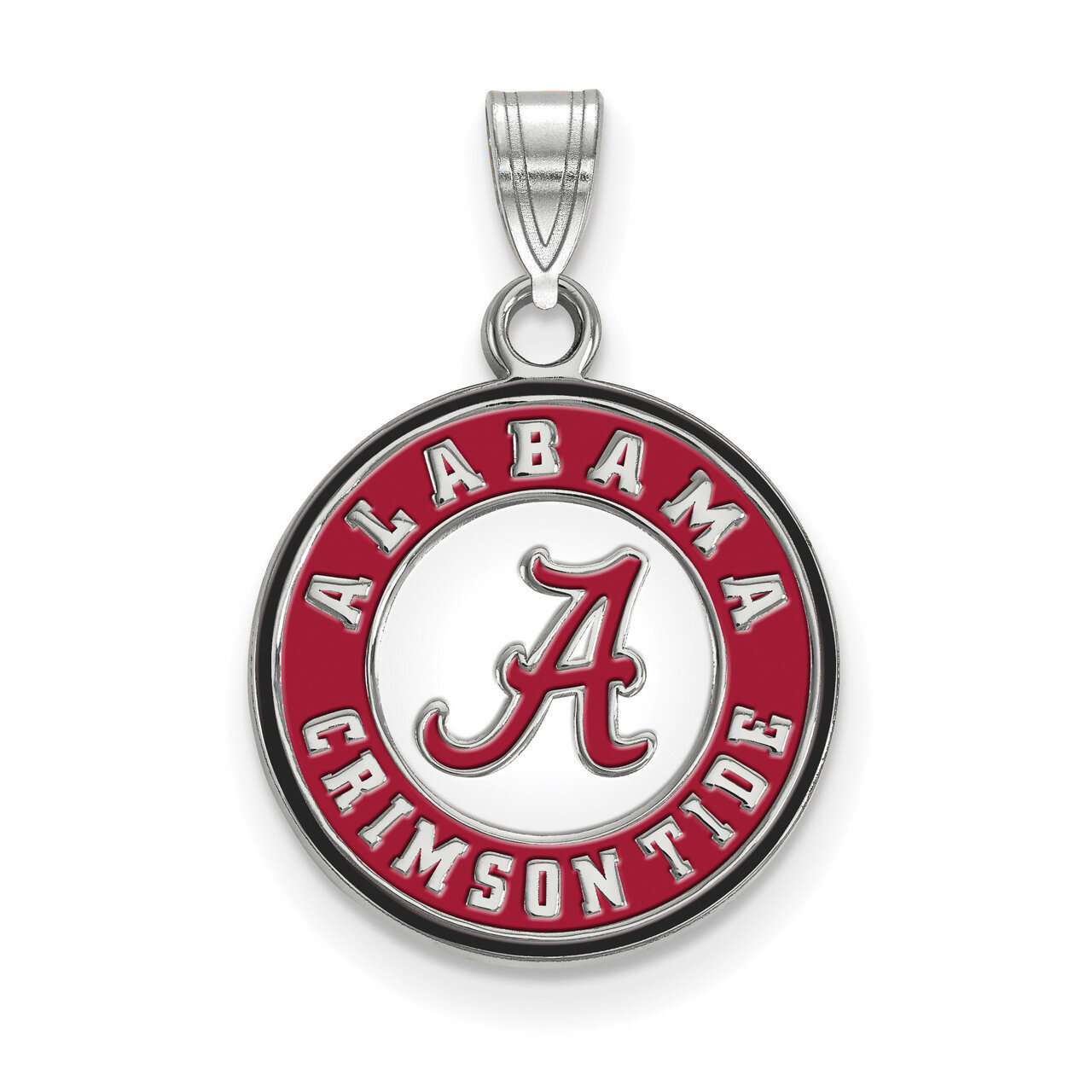 University of Alabama Small Enamel Disc Pendant Sterling Silver SS094UAL