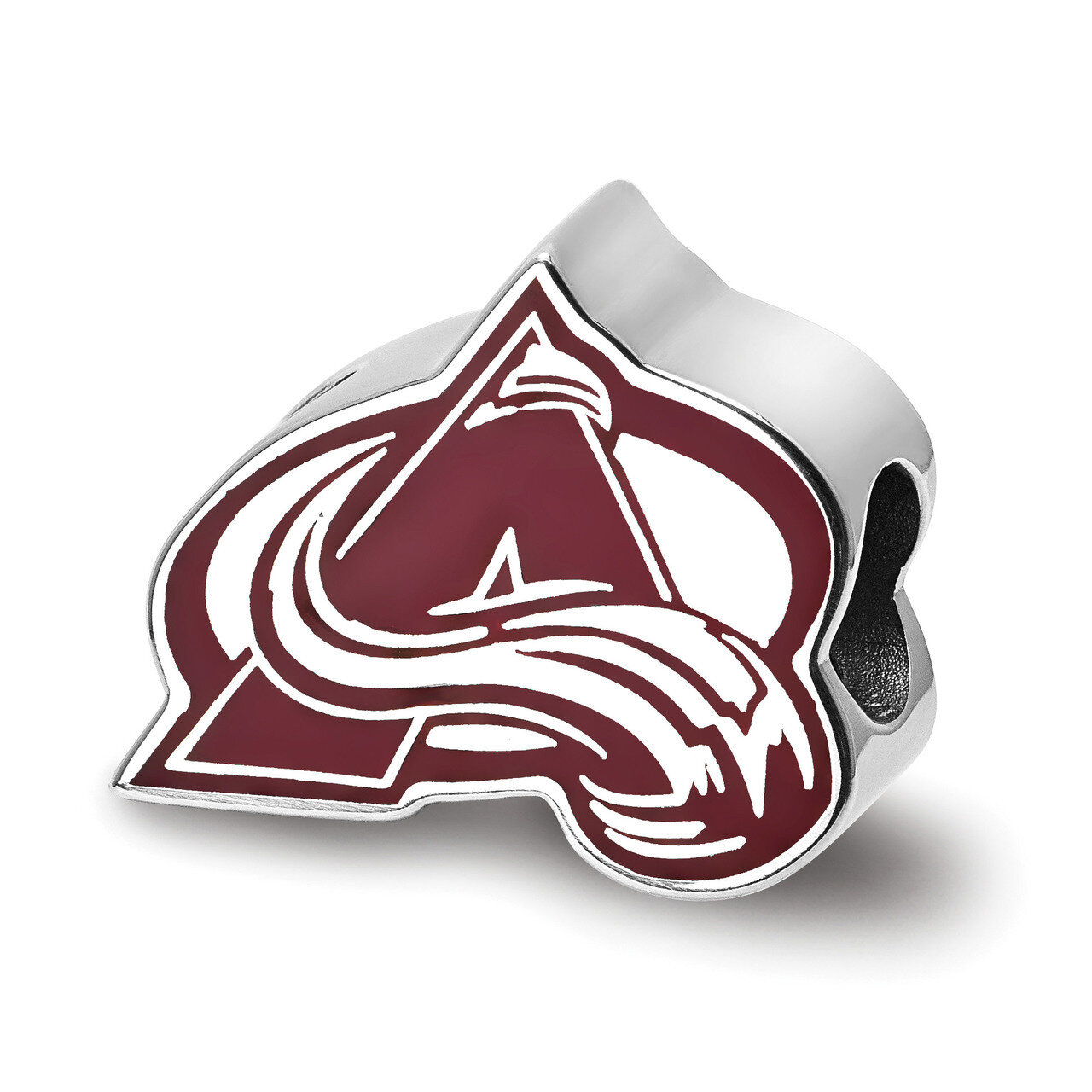 Colorado Avalanche A with Avalanche Enameled Extruded Logo Bead Sterling Silver SS500AVA