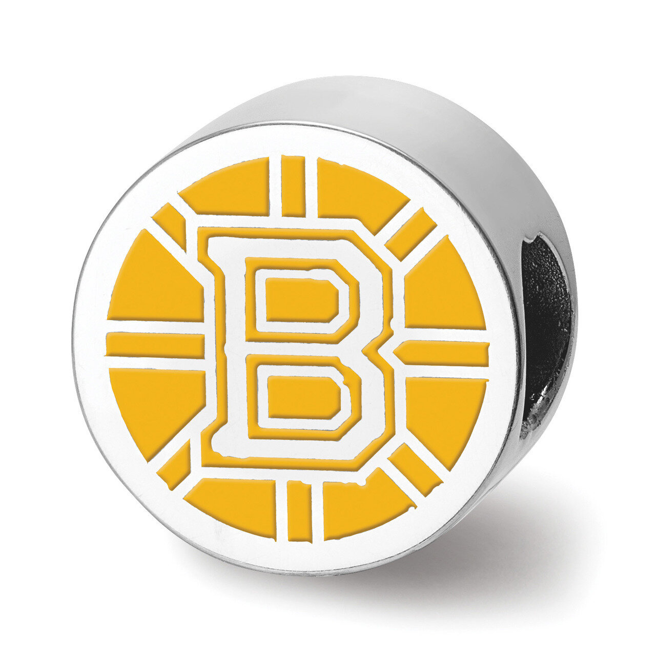 Boston Bruins B Primary Enameled Extruded Logo Bead Sterling Silver SS500BRI