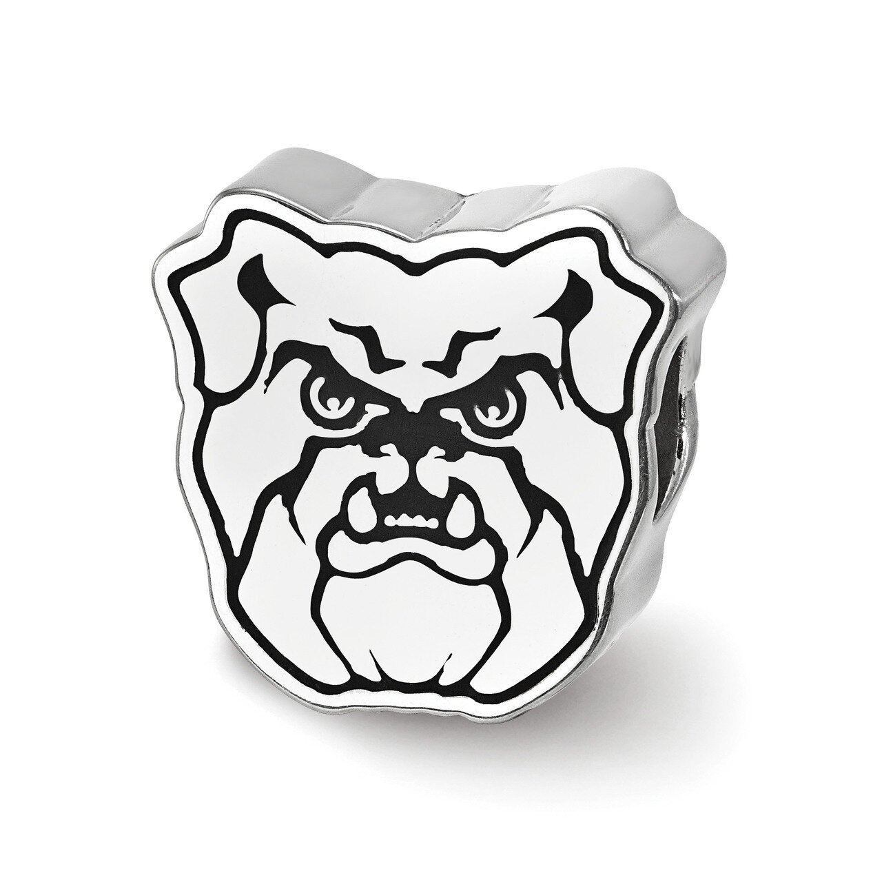 Butler University Bulldog Head Enameled Bead Sterling Silver SS500BUT