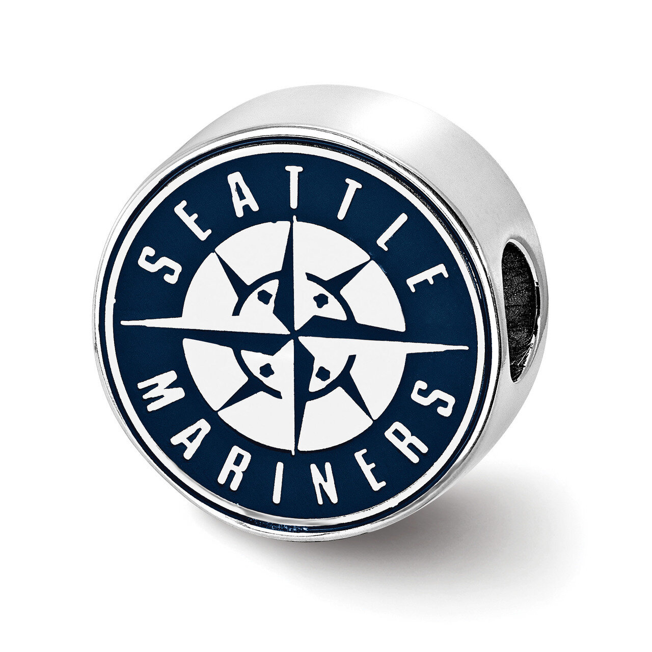 Seattle Mariners Enameled Bead Sterling Silver SS500MRN