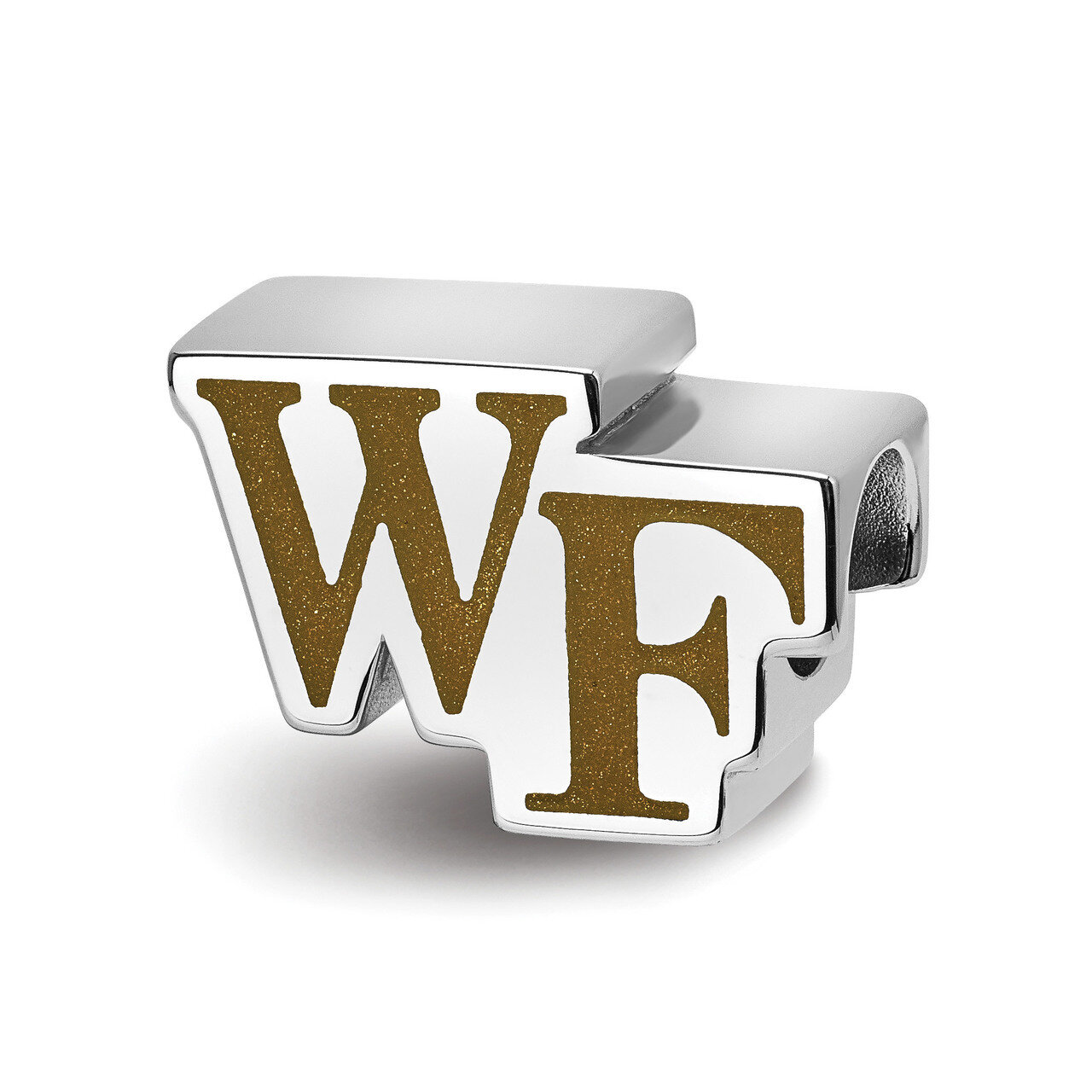 Wake Forest University WF PRIMARY Enameled Extruded Logo Bead Sterling Silver SS500WFU