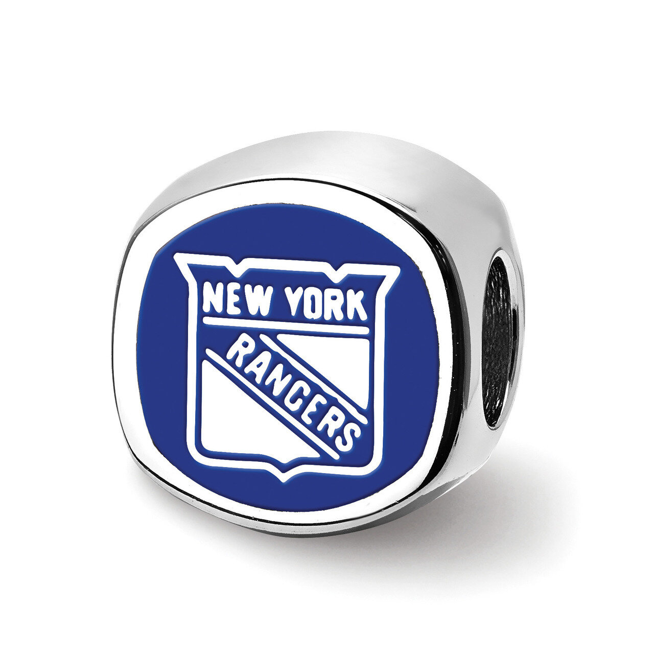 New York Rangers New York Rangers Banner Cushion shaped double logo bead Sterling Silver SS501RNG